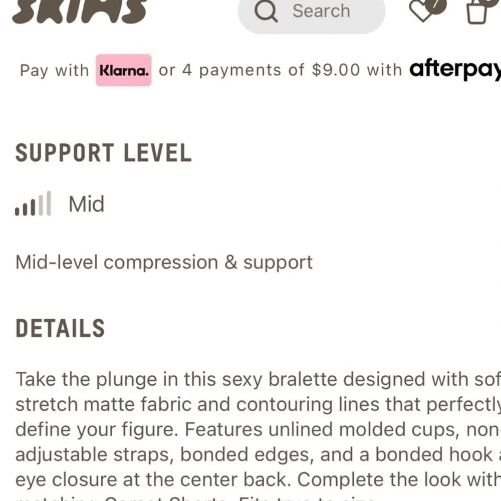 Skims bonded (B17) corset plunge bralette XXS in steel NWT